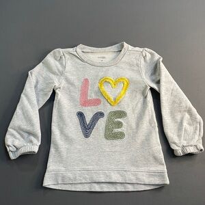 Simple Gray Kids Love Graphic Long Sleeve Tee